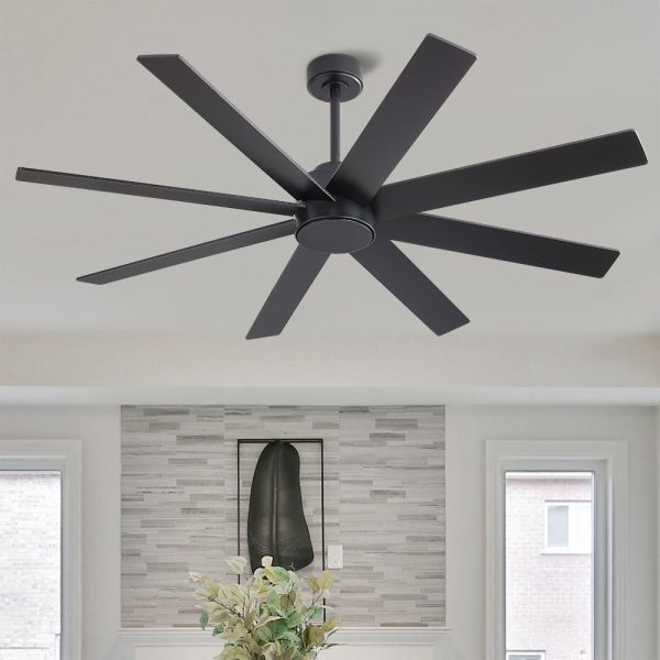 MLIAN Soaring-X Large DC Ceiling Fans without Lights,Black