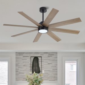 MLIAN Soaring-Pro Large DC Ceiling Fans with Lights and Remote,Graphite and Gray