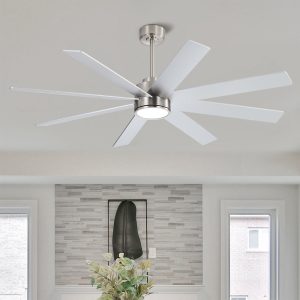 MLIAN Soaring-Pro Large DC Ceiling Fans with Lights and Remote,Brushed Nickel