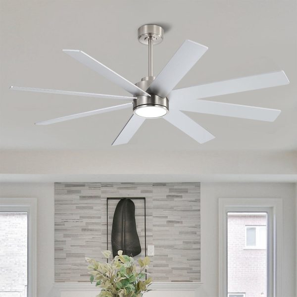 MLIAN Soaring-Pro Large DC Ceiling Fans with Lights and Remote,Brushed Nickel