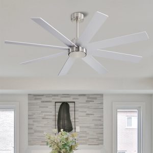 MLIAN Soaring-X Large DC Ceiling Fans without Lights,Brushed Nickel