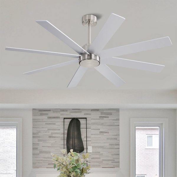 MLIAN Soaring-X Large DC Ceiling Fans without Lights,Brushed Nickel