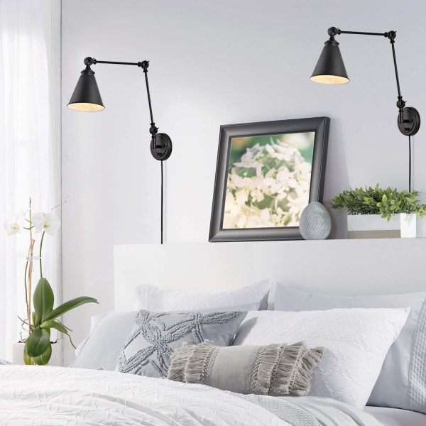 MLIAN Industrial Wall Sconce with ON/Off Switch, Edison Vintage Style Swing Arm Wall Lamp (Bulb Not Included)