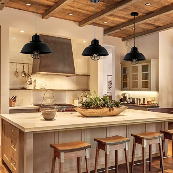 71_DUtLopZS._AC_SX679_1024x1024@2x.jpg 13-Inch Industrial Metal Wire Cage Pendant Light, Black Finish Vintage Ceiling Hanging Light Fixture for Kitchen Farmhouse Barn Hallway Bedroom, Living Room