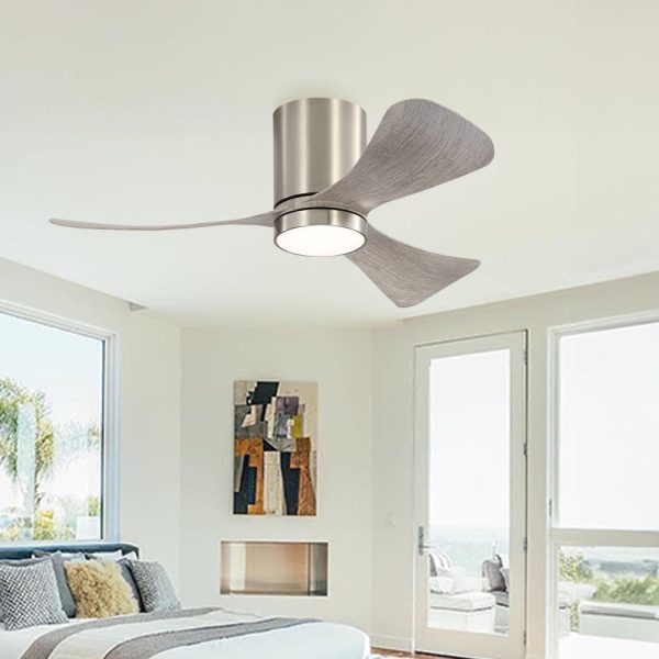 BS164_1024x1024@2x.jpg 42" Smart Flush Mount Ceiling Fan with Lights, 3 ABS Blades, 6 Speeds Reversible DC Motor-Nickel &Grey