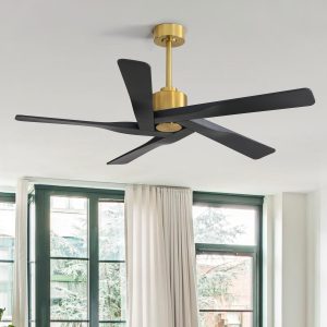 MLIAN Rotating-XS ABS DC Ceiling Fan No Light Brass & Black