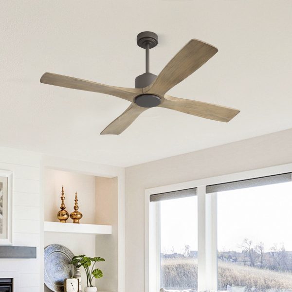 WBCF-BS192-CH-734_7_21fbf64d-096a-4a84-b9f7-f5e4e8f01449_1024x1024@2x.jpg MLIAN Flying-MS DC Ceiling Fan without Lights, 4 Carved Solid Wood Blades,Graphite and Gray