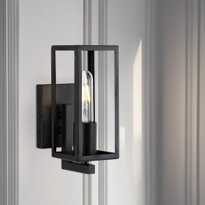 WBWL-J024-BK-ROOM_1024x1024@2x.jpg MLIAN Modern 9" Wall Sconce, Black Metal Frame Retro Wall Lighting Fixture, for Living Room Bedroom Bathroom Vanity Office
