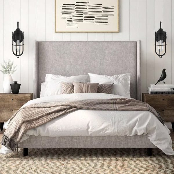 MLIAN Industrial Wire Cage Wall Sconce Set of 2, Plug-in or Hardwired Vintage Wall Light, Farmhouse E26 Base Vintage Edison Lighting Fixture for Headboard Bedroom Nightstand Porch Bathroom, Black