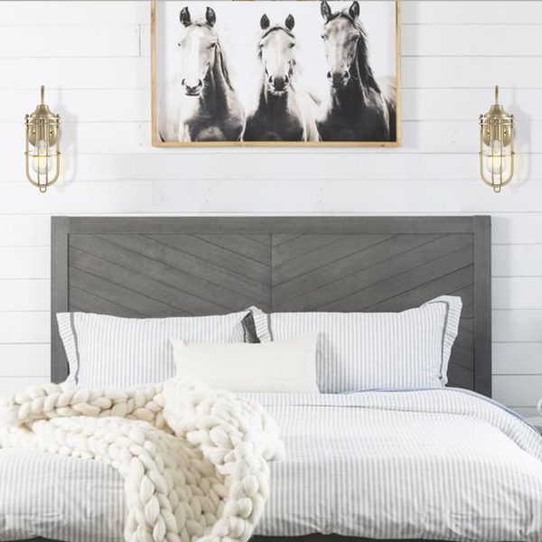 WBWL-JQ02-BS-ROOM_1024x1024@2x.jpg MLIAN Industrial Wire Cage Wall Sconce Set of 2, Plug-in or Hardwired Vintage Wall Light, Farmhouse E26 Base Vintage Edison Lighting Fixture for Headboard Bedroom Nightstand Porch Bathroom, Brass