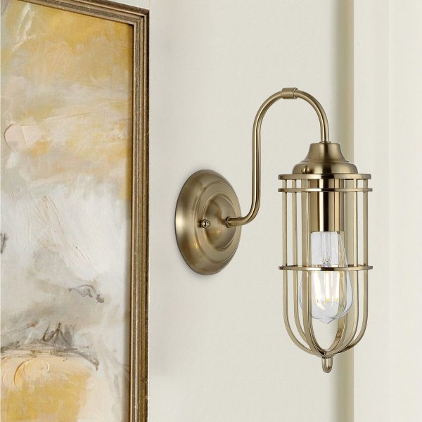 WBWL-JQ05-BK-ROOM_1024x1024@2x.jpg MLIAN Industrial Wire Cage Wall Sconce 1-Light, Plug-in or Hardwired Vintage Wall Light, Farmhouse E26 Base Vintage Edison Lighting Fixture for Headboard Bedroom Nightstand Porch Bathroom, Brass