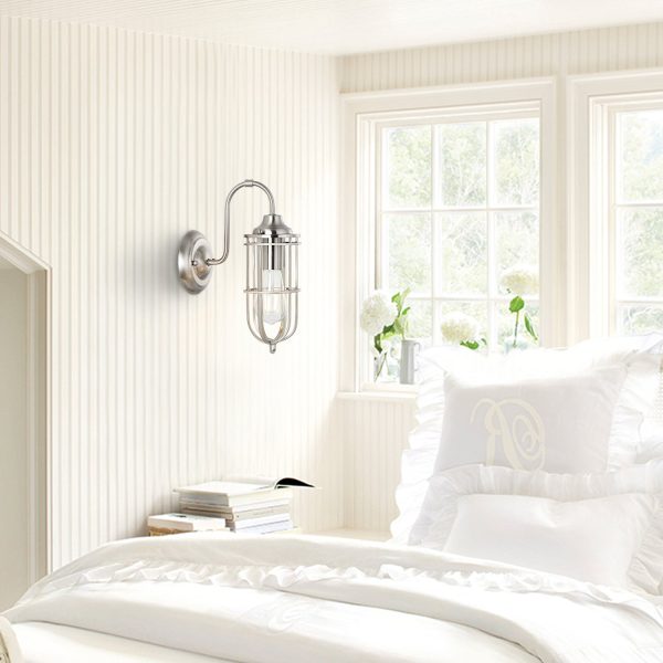 WBWL-JQ06-NI-ON_1024x1024@2x.jpg MLIAN Industrial Wire Cage Wall Sconce 1-Light, Plug-in or Hardwired Vintage Wall Light, Farmhouse E26 Base Vintage Edison Lighting Fixture for Headboard Bedroom Nightstand Porch Bathroom, Nickel