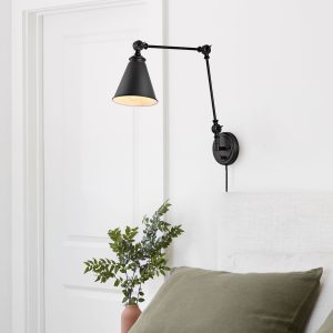 MLIAN Industrial Wall Sconce with ON/Off Switch, Edison Vintage Style Swing Arm Wall Lamp (Bulb Not Included)