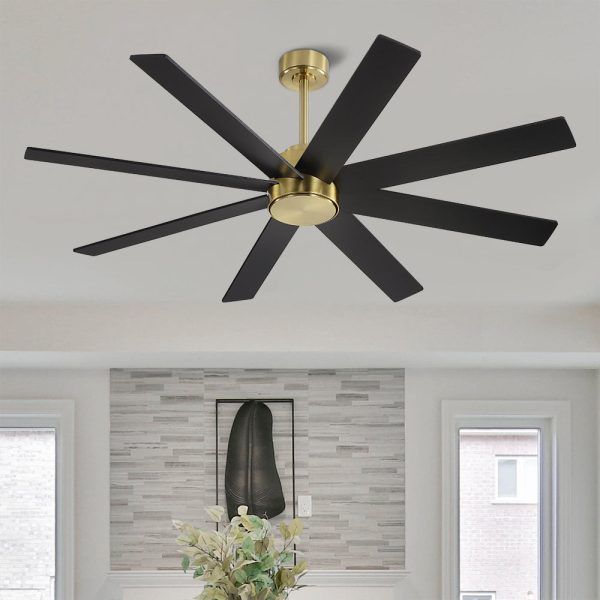 MLIAN Soaring-X Large DC Ceiling Fans without Lights,Brass and Black